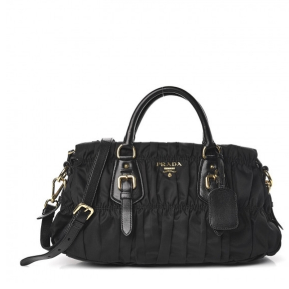 Authentic! PRADA Tessuto Gaufre Satchel Tote Crossbody Bag - Picture 1 of 9